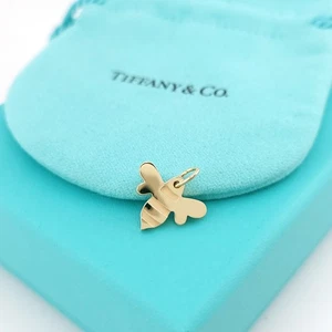 Mint Tiffany & Co. 18k Yellow Gold SMALL HONEY BEE Charm Pendant w/ Pouch & Box - Picture 1 of 10