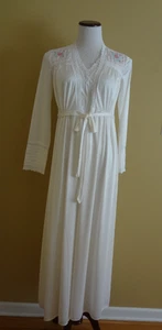 Vestido de noche y bata vintage años 70 Interludes by Cira marfil largo en talla PS - Imagen 1 de 13