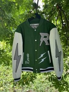 Reves Paris Green & White Varsity Jacke in Top Zustand M - Bild 1 von 6