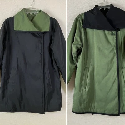 MYCRA PAC Impermeable Reversible Nylon Negro Verde Bolsillos Cuello Grande 10 12 M Foto 1 de 4