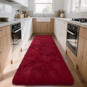 Wine Red Runner Rug 2X10 for Hallyway Entryway Kitchen Fluffy Area Rugs for B... - Picture 1 of 6