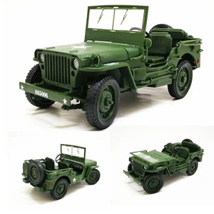1:18 Willys WWII Tactical Truck Off-road Military Vehicle Model Car Ornaments - Picture 1 of 10