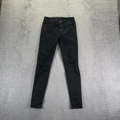 American Eagle Jeans Women Size 0 Black Jegging Low Rise Cotton Stretch Skinny - Image 1 of 4