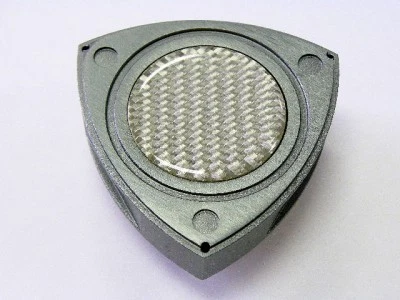 TAPA DE ACEITE DE MOTOR DE FIBRA DE CARBONO PLATEADA GIRATORIA MAZDA 13B 12A Foto 1 de 1