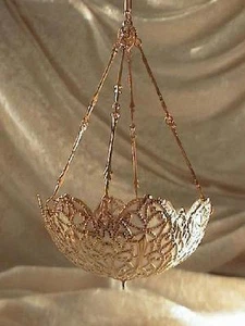 dollhouse doll house miniature ELECTRIC TIFFANY CHANDELIER HANGING LAMP WHITE - Picture 1 of 2