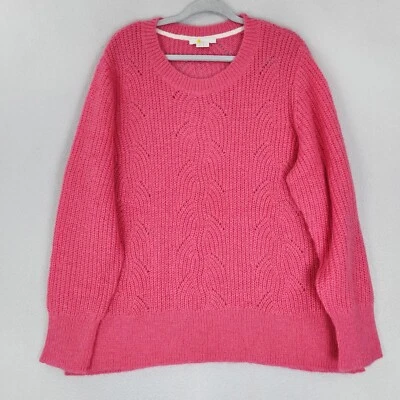Suéter Boden Mujer XL Rosa Hadley Pointelle Jersey Lana Mezcla Mohair Pullover Foto 1 de 4