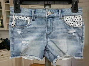 Girls SIZE 12 Midi Denim Shorts Adjustable Waist MUDD New Without Tags  - Picture 1 of 4