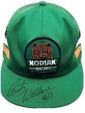 VTG RUSTY WALLACE KODIAK Autographed 3 STRIPE SNAPBACK MESH TRUCKER HAT/CAP