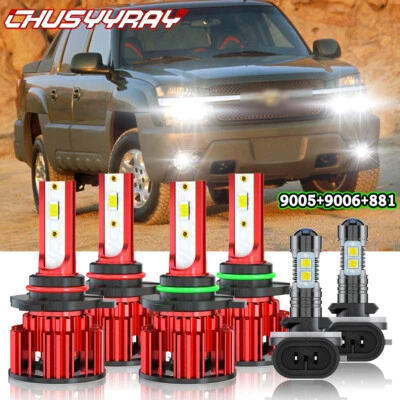 For Chevrolet S10 2000-2004 9005 9006 881 6X LED faros + bombillas antiniebla - Image 1 of 4