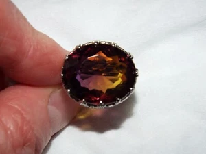 Echt Sterlingsilber & natürlicher lila goldgelber Ametrin Edelstein Ring - Bild 1 von 21
