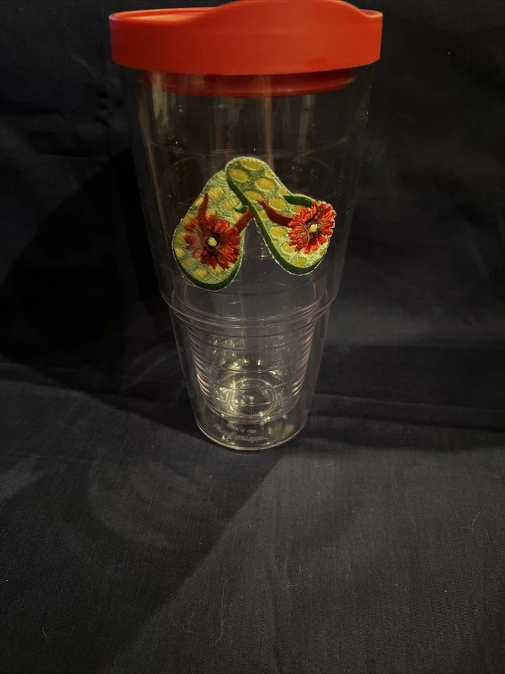 Chanclas Tervis de doble aislamiento 24 oz con tapa roja verde amarillo rojo Foto 1 de 1