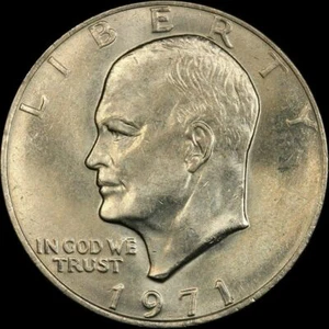1971 P Eisenhower Dollar About Uncirculated US Mint Coin AU Ike! - Picture 1 of 3