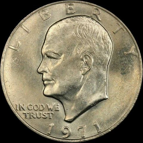 1971 P Eisenhower Dollar About Uncirculated US Mint Coin AU Ike! Cover