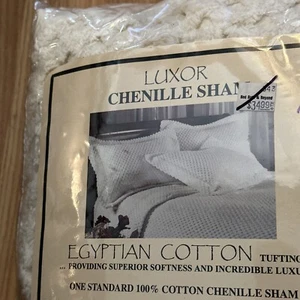 Vintage Luxor Chenille Shame Einzelbett Standard 20x26 Kissenbezug Bett - Bild 1 von 4