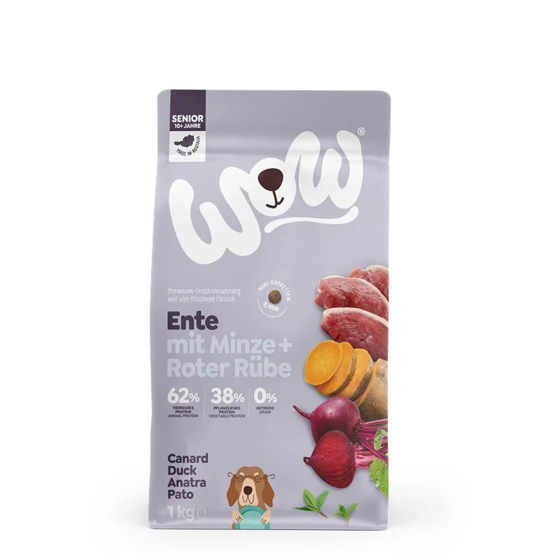 Wow Dog Trocken Minis Senior Ente | 1kg Hundefutter ältere Hunde - Bild 1 von 1