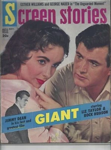 Screen Stories - Nov 1956 Liz Taylor, Rock Hudson, James Dean Cover - Picture 1 of 1