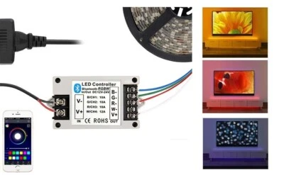 Bluetooth Controller RGB/RGBW APP Steuerung für 3528 5050 RGB LED Streifen Lichter - Bild 1 von 4