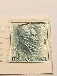 Andrew Jackson 1 Cent US-Porto grün - Fehldrucke dicht unten selten - Bild 1 von 4