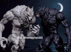 Ready!LC The Crypt Nordic Giant Wolf Fenrir black/white Wolf Action Figure 10'' - Picture 1 of 12