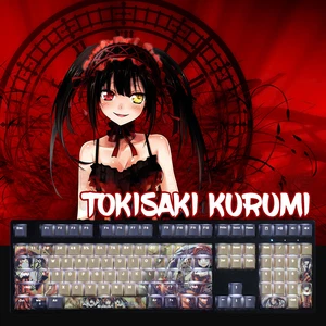 Tokisaki Kurumi Keycap Light Transparent Kawaii Girl PBT Cherry Profile For MX - Picture 1 of 6