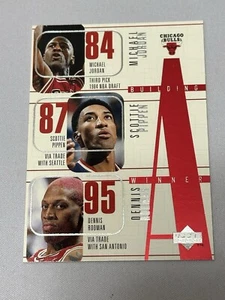 1996-97 Upper Deck Building A Winner Insert Jordan Pippen Rodman Bulls - Picture 1 of 2