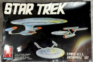 Vtg 1991 AMT ERTL No.6618 Star Trek 3 PC USS Enterprise Model Kit 1/2500 NEW - Picture 1 of 14