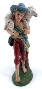 Shepherd Boy with Lamb Nativity Figurine Italy 608 Hard Rubber 6.5" Vintage - Picture 1 of 10