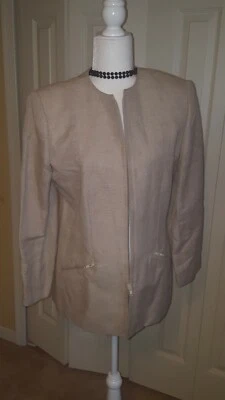 GIORGIO SANT ANGELO Career Jacket Blazer Lined Cream Size 10  - Изображение 1 из 4