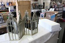 Antiqued Cathedral 4-Panel Mirror by Valerie Antique Silver