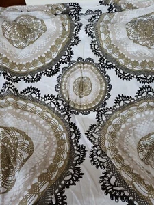Ikea Lyckoax Full/ Queen Duvet Cover Brown White Circle Pattern Pillowcase - Picture 1 of 7