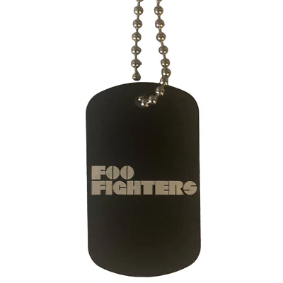 Foo Fighters Logo Engraved Aluminum Dog Tag with Necklace