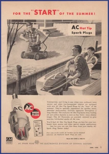 Vintage 1956 AC Zündkerzen Motor Rasenmäher Ephemera 50er Jahre Druck Anzeige - Bild 1 von 1