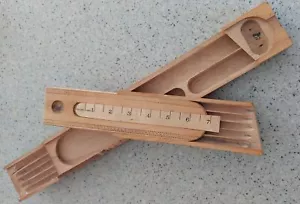 Vtg Antique Wood Pencil Ruler Box Folding Sliding Swivel Acme Canada - Picture 1 of 4
