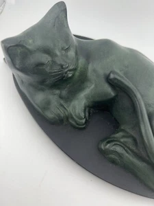 Jack Housman Cat Brass Mounted Sculpture 11” - Bild 1 von 12