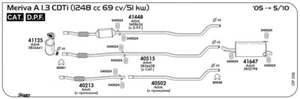 MARMITTA POSTERIORE PER OPEL Meriva A 1.3 CDTi 1248 cc 69 cv/51 kw Cat DPF 2005/ - Imagen 1 de 1