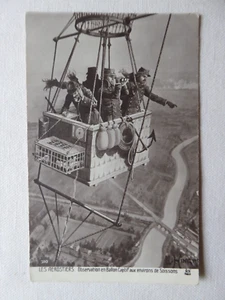 CARTE POSTALE AEROSTATION BALLON CAPTIF MILITAIRE AEROSTIER OBSERVATION SOISSONS - Picture 1 of 2