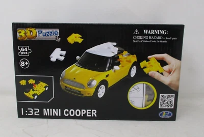 Puzzle Divertido 3D 1:32 Mini Cooper - Amarillo Sólido - 64 piezas Foto 1 de 2