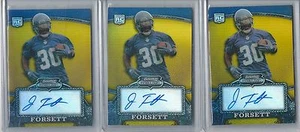 2008 Bowman Sterling Gold Ref Refractor Justin Forsett Rc Auto Lot 3 Ct # / 400 - Picture 1 of 1