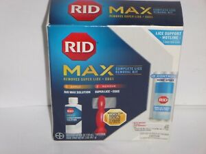 RID Max COMPLETE Lice Removal Kit Solution + Comb + Home Spray NEW SUPER LICE 
