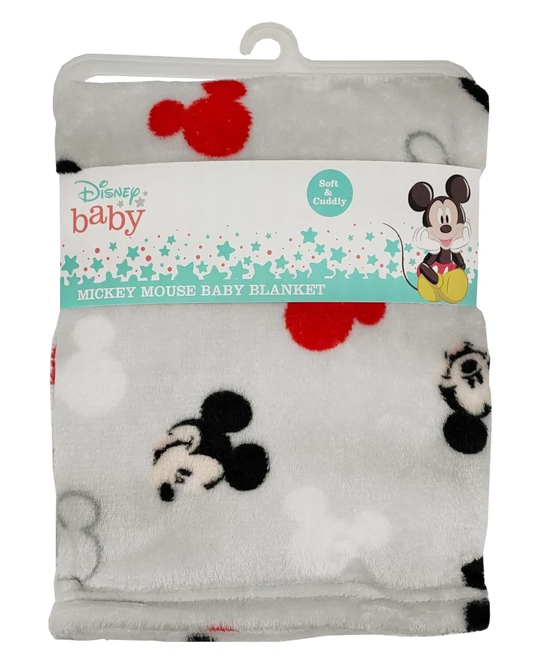 New Disney Baby Boy Mickey Mouse 1-Ply Flannel Fleece with Tossed Face Print - Image 1 of 1