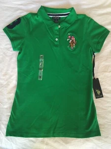 New Women's $38 Big Pony USPA Bright Green Short Sleeve Polo Size Small - Picture 1 of 7