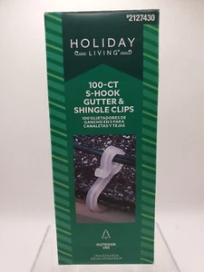 Holiday Living 100 Count S-Hook Gutter & Shingle Clips Roof Hangers 2127430 New! - Picture 1 of 4