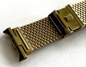 Vintage JB Champion NASA  Y Gold Curved End 19mm Watch Band Omega Speedmaster - Picture 1 of 12