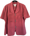Vintage Miss Dorby Dress Suit Short Sleeve Blazer Jacket Red/Black Classy Sz 14