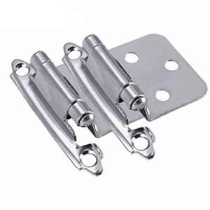 Lot of 25 Pairs (50pcs) Self Closing OVERLAY Flush Cabinet Hinges - Chrome - Picture 1 of 4