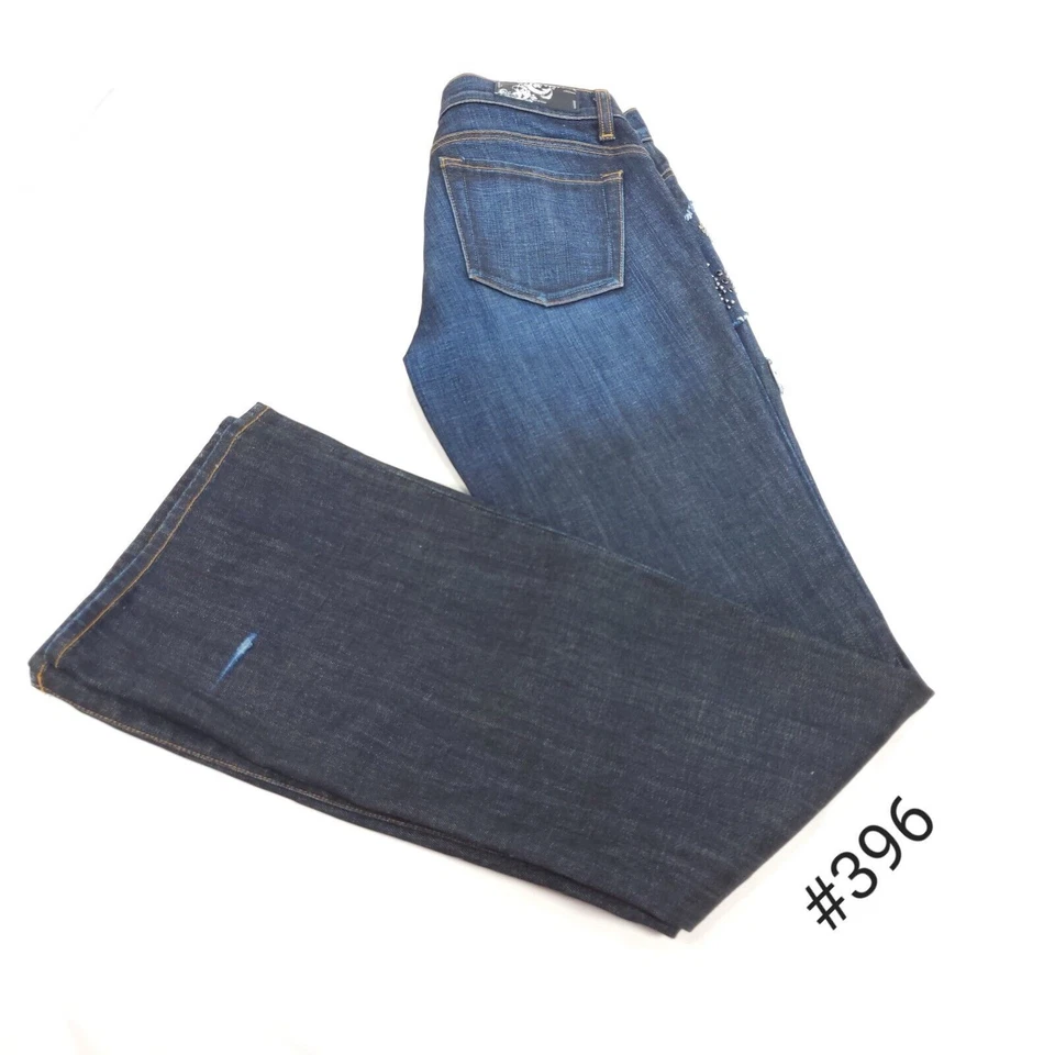 Pantalones de mezclilla We The People informales con cremallera con botones lavado medio para mujer talla 27 azules Foto 1 de 4