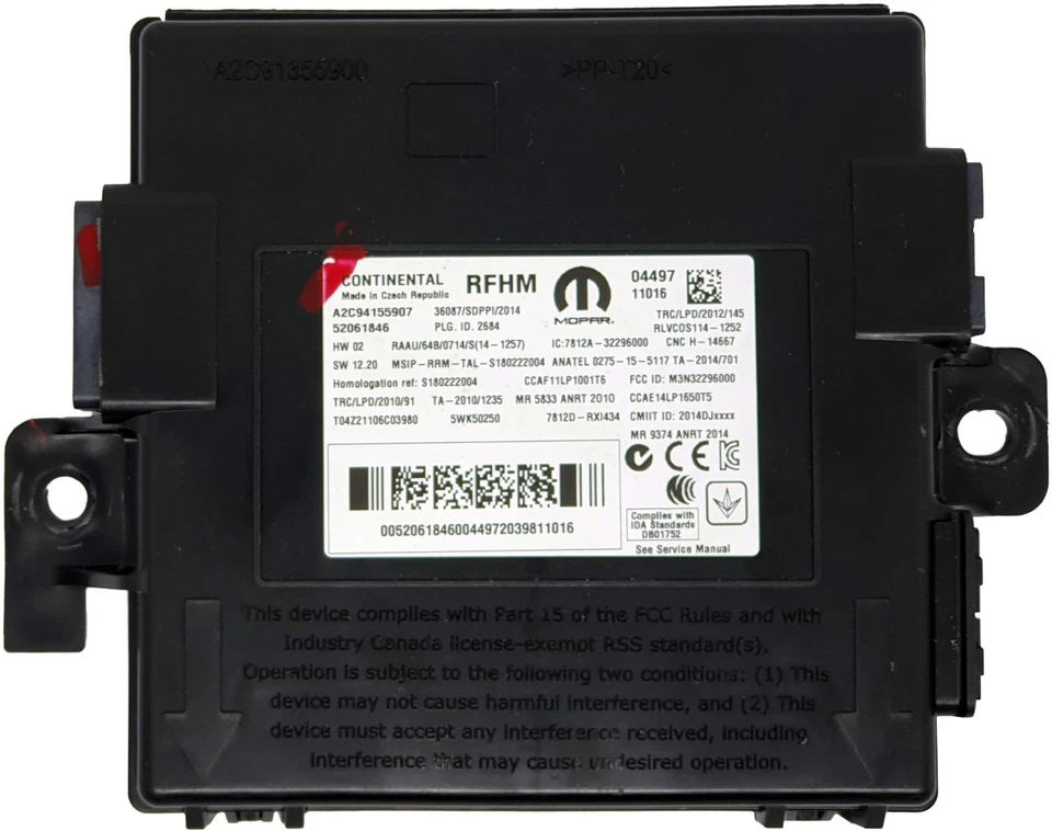 Jeep/Fiat/Dodge FCA MOPAR RFHM RFHUB KEYLESS VEHICLE MODULE CLONING - Image 1 of 2