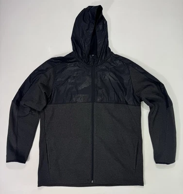Under Armour XL мужские Coldgear инфракрасный флис полный молнии с капюшоном серый черный открытый - Изображение 1 из 4