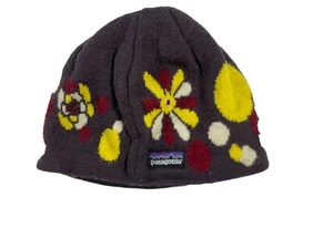 Patagonia Girls kids Beanie Hat Floral Gray/ Yellow / White - Picture 1 of 3