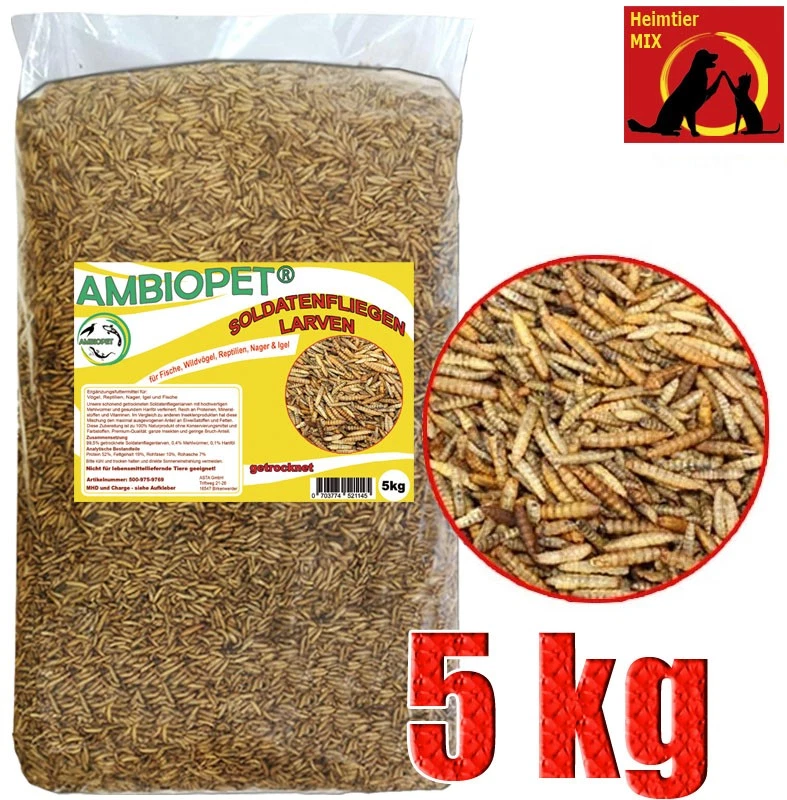 Hermetia Larven Soldatenfliegenlarven 5kg wie Mehlwürmer für Koi Vögel Reptilien - Bild 1 von 1